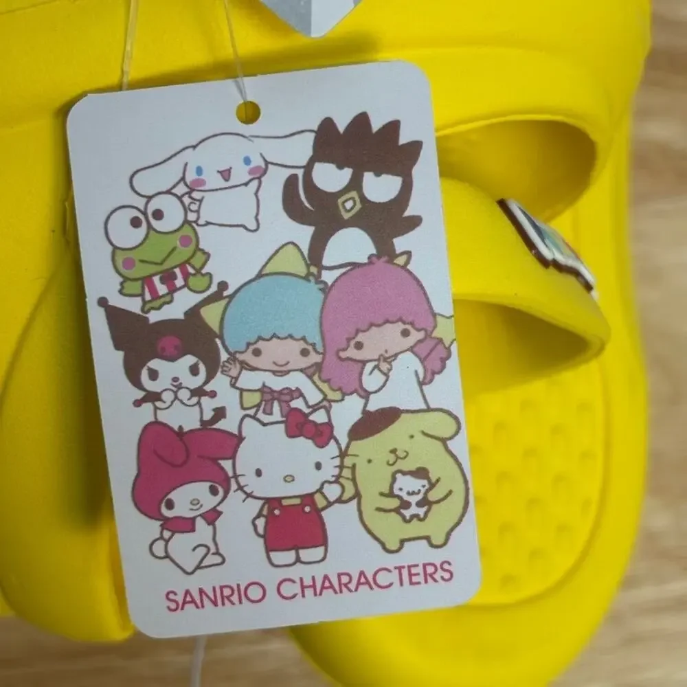 Sanrio Pompompurin Clogs Yellow Slip On Rubber Sandals NEW Kids Size US 1 EU 32